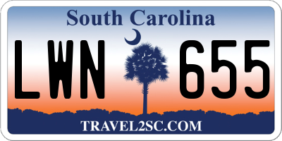 SC license plate LWN655