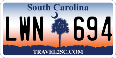SC license plate LWN694