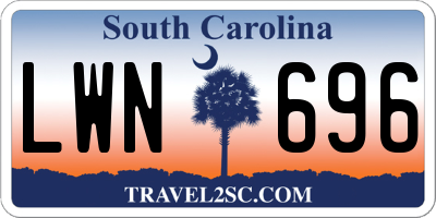 SC license plate LWN696