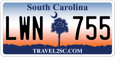 SC license plate LWN755