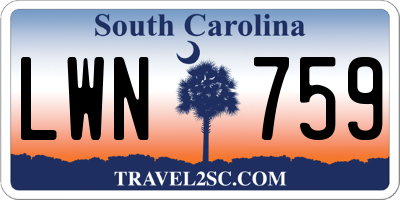 SC license plate LWN759