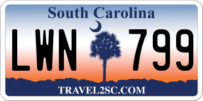 SC license plate LWN799