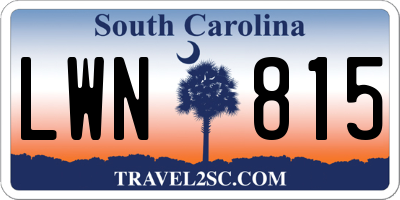 SC license plate LWN815