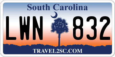 SC license plate LWN832