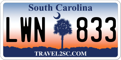SC license plate LWN833