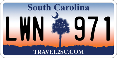 SC license plate LWN971