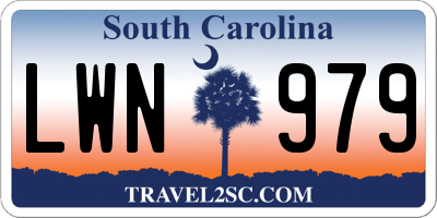 SC license plate LWN979