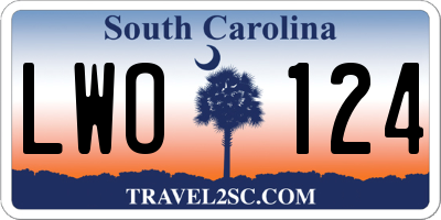 SC license plate LWO124