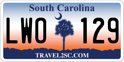 SC license plate LWO129