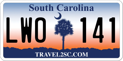 SC license plate LWO141