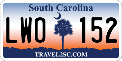 SC license plate LWO152
