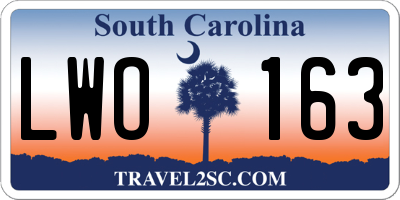 SC license plate LWO163