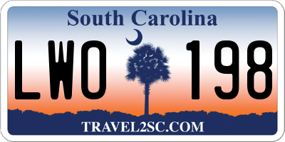 SC license plate LWO198