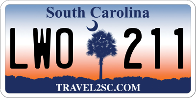 SC license plate LWO211