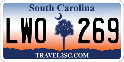 SC license plate LWO269