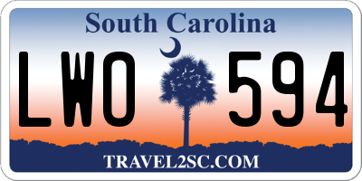 SC license plate LWO594