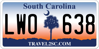 SC license plate LWO638