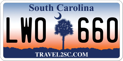 SC license plate LWO660