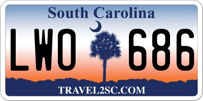 SC license plate LWO686