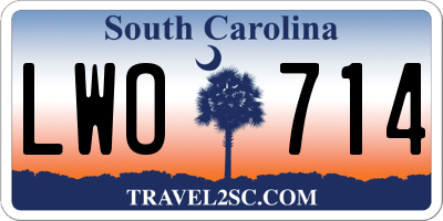 SC license plate LWO714