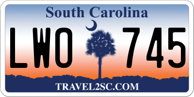 SC license plate LWO745
