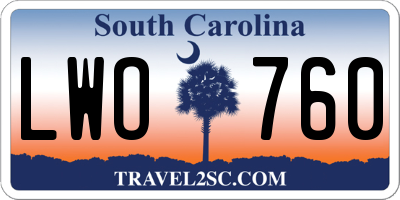 SC license plate LWO760