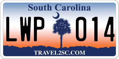 SC license plate LWP014