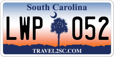 SC license plate LWP052