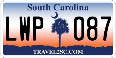 SC license plate LWP087