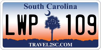 SC license plate LWP109