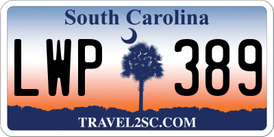 SC license plate LWP389