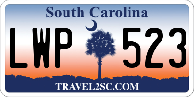SC license plate LWP523