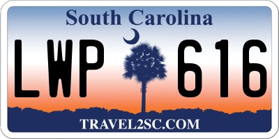 SC license plate LWP616