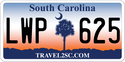 SC license plate LWP625