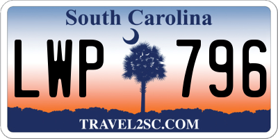 SC license plate LWP796