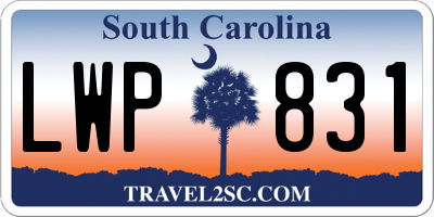 SC license plate LWP831