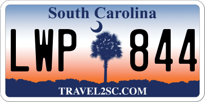 SC license plate LWP844