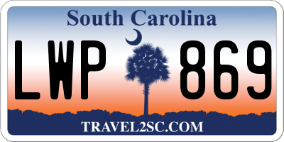 SC license plate LWP869