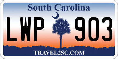SC license plate LWP903