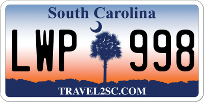 SC license plate LWP998