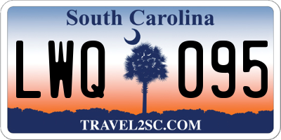 SC license plate LWQ095