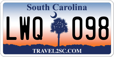 SC license plate LWQ098
