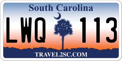 SC license plate LWQ113