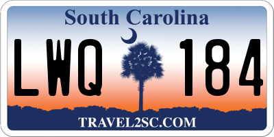 SC license plate LWQ184