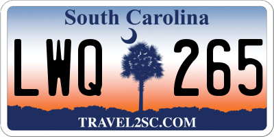 SC license plate LWQ265