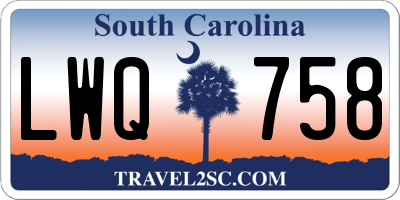 SC license plate LWQ758