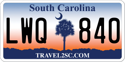 SC license plate LWQ840
