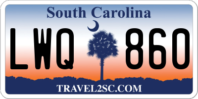 SC license plate LWQ860