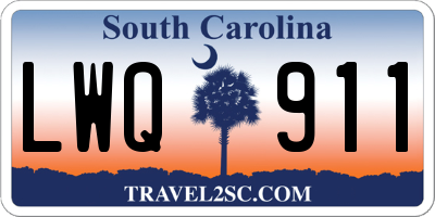 SC license plate LWQ911