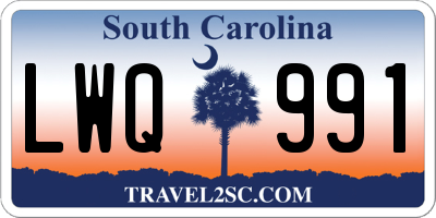 SC license plate LWQ991
